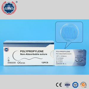 Dental Equipment Disposable Medical Sterile Non-Absorbable Nylon/Silk/Ployester/Polypropylene Surgical Suture Thread with Needles