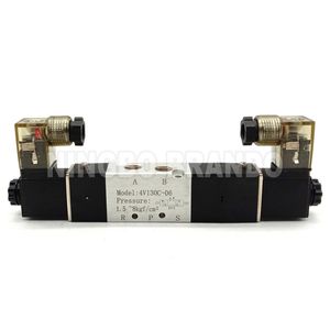 4V130C-06 4V130E-06 4V130P-06 5/3 Way 5 Way 3 Position Pneumatic Air Solenoid Valve 12VDC 24VDC 24VAC 110VAC 220VAC