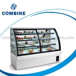 Curved Glass Sliding Door Bakey Cake Showcase Refrigerator 1.2 Meter