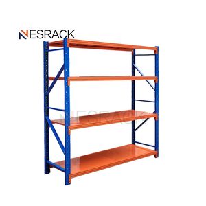 Manufacturer Medium Duty Racking 200/300/500kg Long Span Storage Steel Racks for Metal Warehouse Garage Shelving System