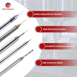 Solid Carbide PCB Micro Drill Bit for CNC Circuit Board Drilling Micro PCB Slot Drills 0.4mm for Ultra-Fine Circuit Channels