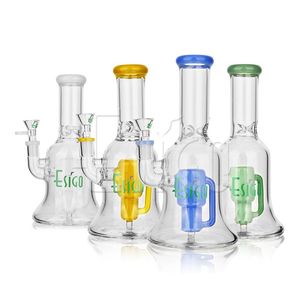 Esigo Wholesale High Borosilicate Glass Water Pipe Colorful Internal Perc Mini Smoking Rig with Handle for Dry Herb Oil Wax