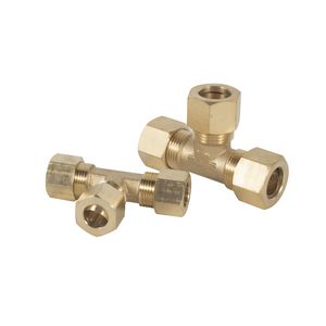 Brass Compression Tube Pipe Fitting Connector Tee 3/16