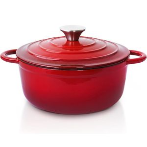 4.5 Qt Cast Iron Dutch Oven, Enamel Coated Cookware Pot