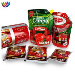 Custom Printed Tomato Sauce Packaging Bag Spout Beverage 121 Degrees High Temperature Retort Pouch Bag