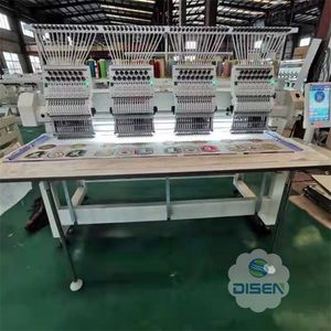 Diseng High Quality Cap Embroidery Machine 12/15 Needles Computerized Commercial T Shirt Embroidery Machine 4 Head for Finished Garment Embroidery