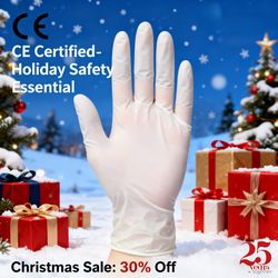 Disposable Blue Nitrile Safety Gloves Examination Grade, Latex & Powder Free