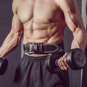 High Quality Gym Belt Custom Logo Back Support Fitness Bodybuilding Leather Weight Lifting Belt Hot cowhide leather belt sports belt