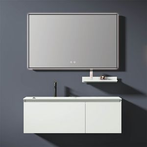 Hotel Luxury Bath Single Sink Wooden Floating Cabinet Modern Bathroom Vanity