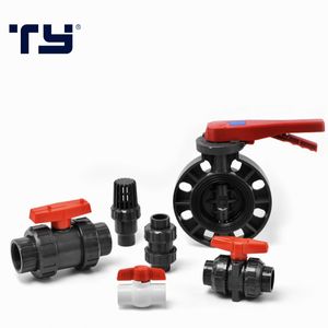 Pn10 Pn16 Standard Plastic/PVC/CPVC/PP Check Foot Compact Single/True Union Ball Valve