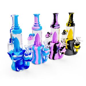 Esigo Water Pipe Factory Wholesale Silicone Oil Rig Rocket Perc Water Smoking Tool Oil Burner Glass Silicone Smoking Pipe