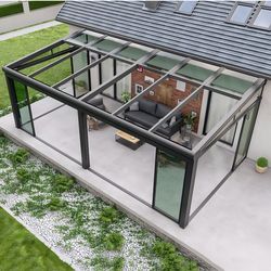 Compact and Insulated Glass Sunroom for Tiny Homes