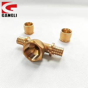 Brass Pex-a Pipe Sliding Fitting Female Tee Connector Fitting