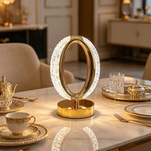 Diamond Crystal LED Table Lamp Metal Touch Rechargeable Bedside Night Light Luxury Decor Lamp for Hotel Bedroom Home