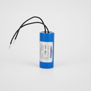 Blue Sleeve Electrolytic Capacitor Starting Capacitors 45UF 250VAC Wires for AC Motors