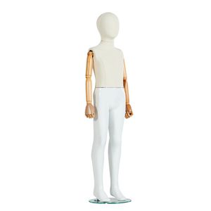 Cheap Wholesales Full Body Dress Form Fabric Child Mannequin with Wooden Arms