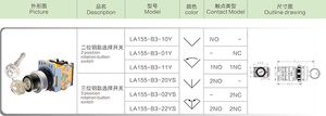 Button Switch, Three Position Rotation Button Switch