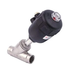 Hot Sale Double-Acting Stainless Steel Air Water Steam Pneumatic Angle Seat Valve