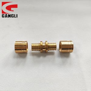 Pex Pipe Sliding Fitting Equal Straight Three-Piece Brass Connecting Pipe Connector Joint