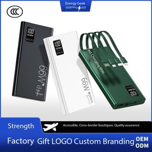 High-Capacity Portable Power Bank with Built-in Cable