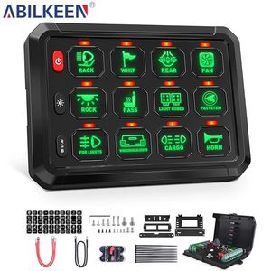 12 Gang Switch Panel for RV Car 12V LED Backlit Panel Switch