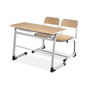 Ergonomic School Chairs Classroom Furniture 2 Seats Double School Student Desk and Chair Set