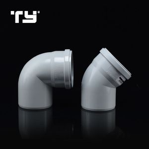 PVC-U Gasket Push Fit Drainage Plastic Pipe Tube Fittings 87.5 Deg Elbow GB Sam-UK Tianyan OEM