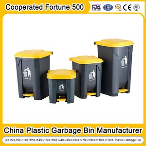 China Medical Garbage Bin Manufacturer Hot Selling Durable Garbage Bins 30/50/70/80/100 Liter Multicolor High Capacity Plastic Dustbin