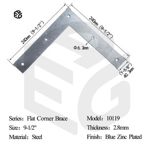 Heavy Duty 9.5" Steel Flat Brace for Industrial Frames