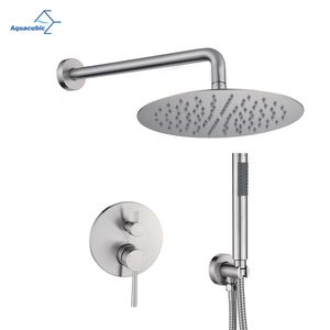 Aquacubic Concealed Single-Handle Shower Faucet, Shower System with Single-Spray Touch-Clean Shower Head