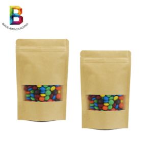 Custom Printed Recyclable Brown Kraft Paper Stand up Dried Food Packaging Pouches
