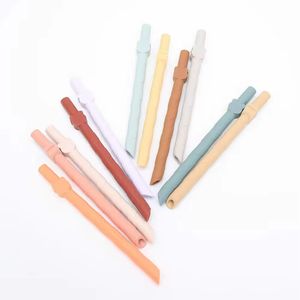 Eco Friendly BPA Free Portable Reusable Silicone Straws Train Baby's Eating Ability Silicone Straw