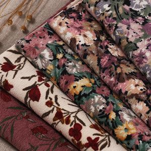 New Floral Printing Formal Polyester Corduroy Fabric for Children Women's Clothing