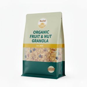 Custom Printed Pet Ziplock 500g 1kg Dried Foods Nuts Grain Oats Packaging Flat Bottom Pouch Bag