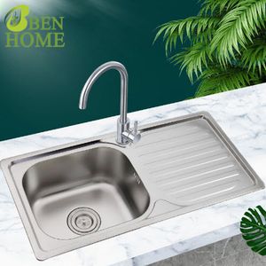 304 Stainless Steel Kitchen Sink Hole with Drainer