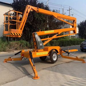 Trailer Mounted Articulated Telescopic Towable Boom Lift Picker Spider Lift Man Boom Lift Aerial Work Platform