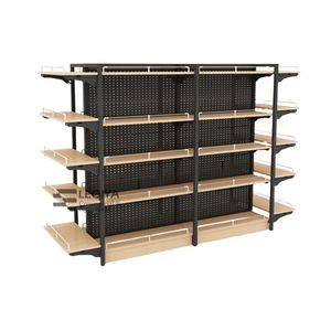 Retail Store Shelves System Supermarket Shelves Steel Wood Shelves for Shops