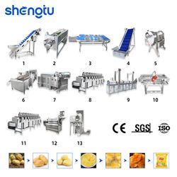 Automatic Industrial Continuous Potato Chips Production Line French Fries Cutting Machine