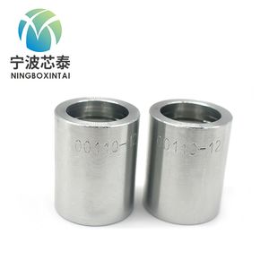00110-12 Carbon Steel Stainless Steel Zinc Hose Ferrule Connector for SAE 100r1at/En 853 1sn Crimp Hose Ferrule