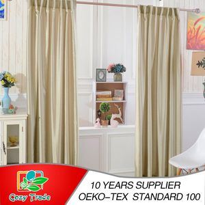 Plain Faux Silk Curtains, 100% Polyester Slub Silk Curtains