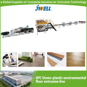 Jwell High Efficiency Plastic Extruder for Spc Floor Stone-Plastic Environmental Floor Plastic Making Machine High Automatic Plastic Extrusion Line