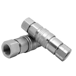 Flat Face Carbon Steel 1'' NPT Thread ISO16028 Standard FF Series Hydraulic Quick Coupling