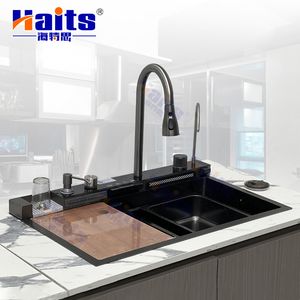 Cabinetry Stainless Steel Waterfall Kitchen Sink Organizer with Faucet