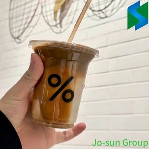 100% Biodegradable Disposable PLA Plastic Lid Clear Cold Beer Milk Tea Coffee Shaped Custom Cup