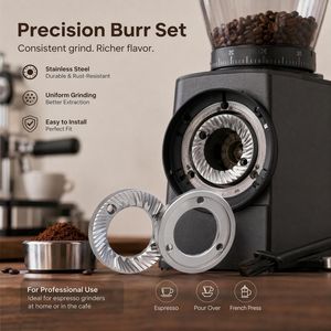Precision 420 Stainless Steel 64mm Flat Coffee Grinder Burr for Espresso Machines