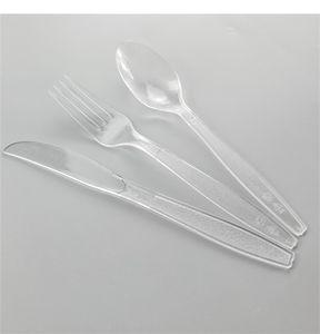 Big Spoon Heavy Duty Disposable Plastic PS Cutlery Set Knife Spoon Fork Cutlery Plastic Kit