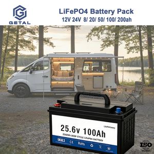 Rechargeable Lithium Battery 12V 24V 100ah 200ah LiFePO4 Battery for RV Golf Cart Factory Wholesale