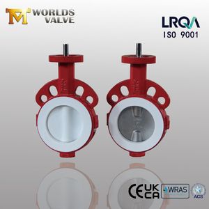 Wafer Pattern Butterfly Valve with Full PFA or PTFE Coated