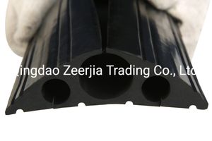 40mmx4m with 3 Holes China Rubber Cable Protection Mat Rubber Code Protector