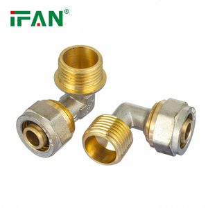 Ifan DIN 16892 Pex Compression Fitting 16-32mm Brass Male Thread Elbow Pex Brass Pipe Fittings